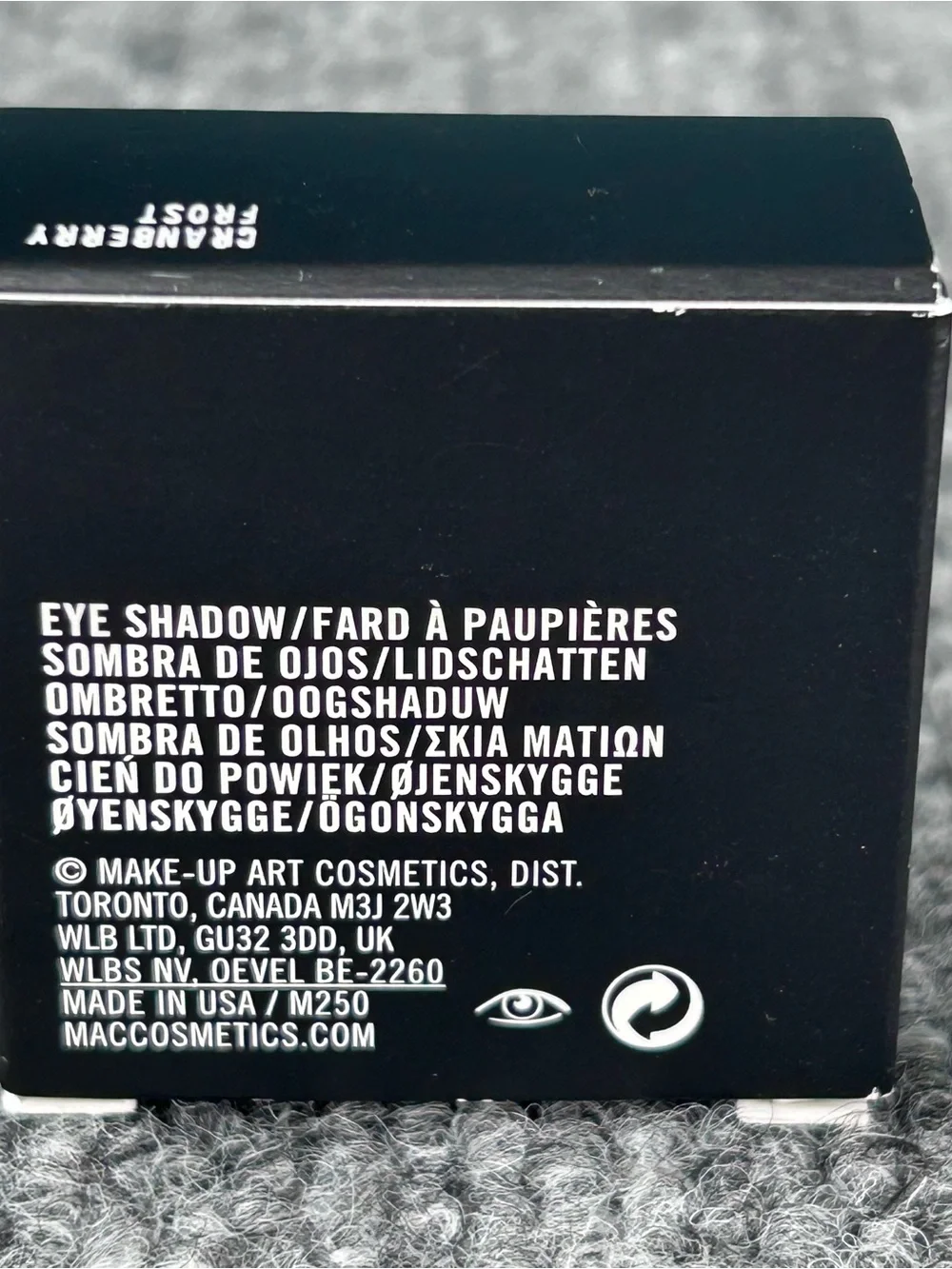 MAC Eye Shadow Powder ~ Full size .05oz Single in CRANBERRY Frost ~ New in Box